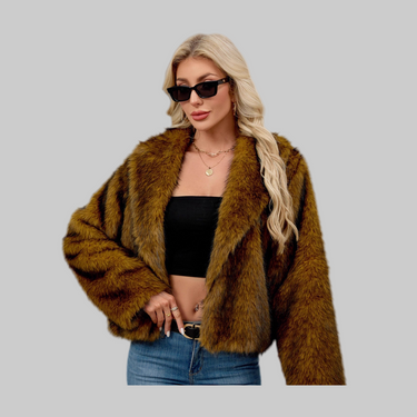 Women Clothing Faux Fur Coat Plush Warm